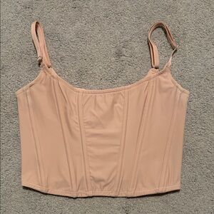 Light Pink/Beige Bustier Crop Top